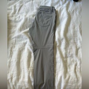 Men’s Lululemon ABC Slim pants, silver/grey, 32 waist
